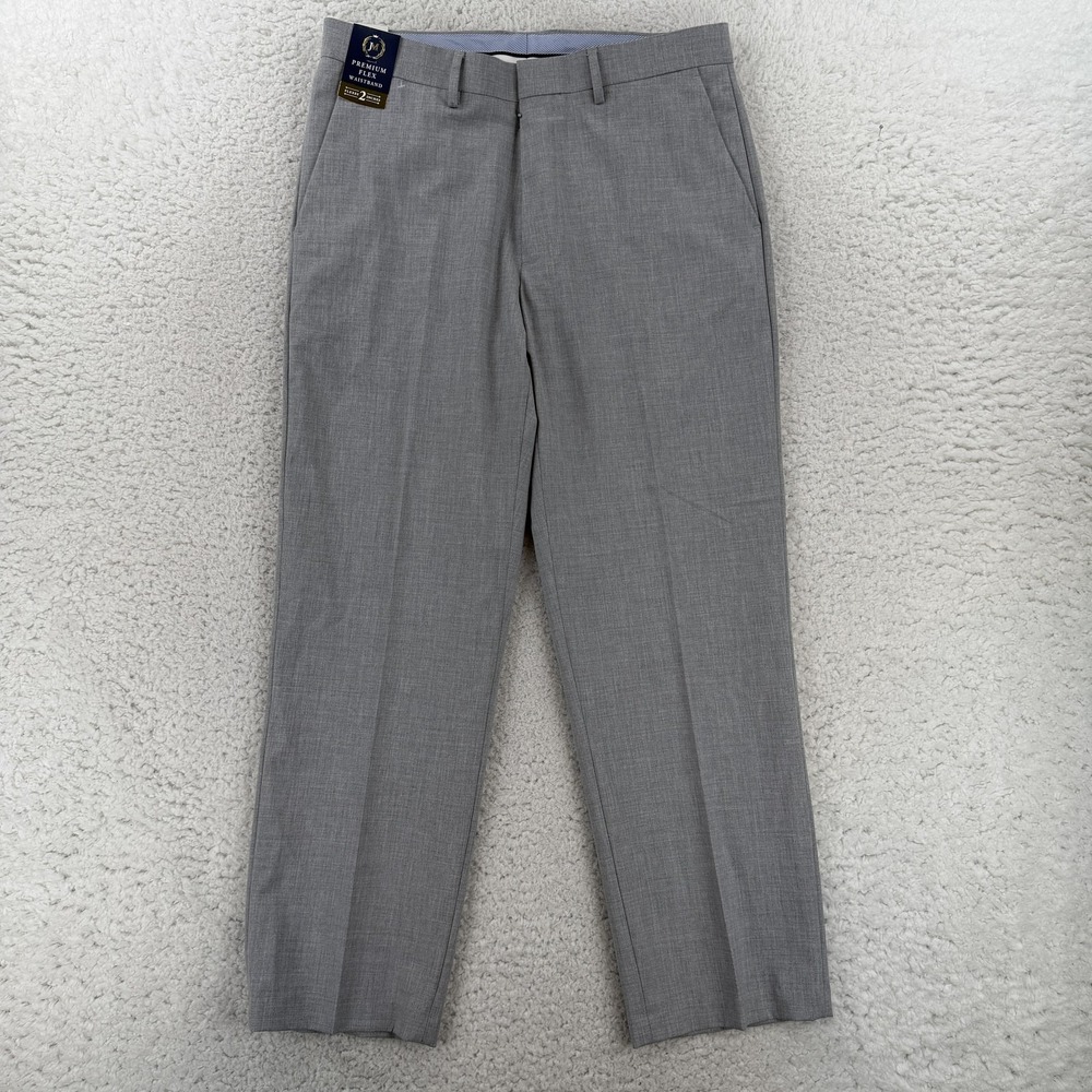 Haggar Dress Pants Mens 34x29 Gray Classic Fit Stretch Premium Flex Waist NWT